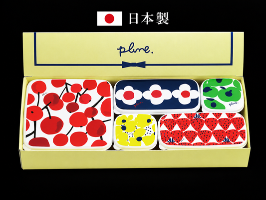 日本製新潟密封保鮮盒五入組-和風水果小花C